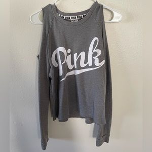 PINK Shoulder Cutout Sweater Shirt